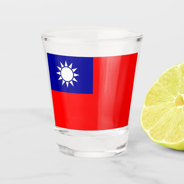 Flagge Taiwans Schnapsglas (Vorderseite)