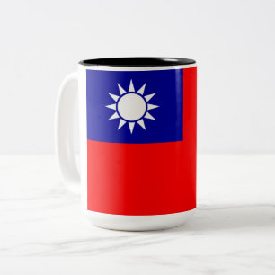 Flagge Taiwans Zweifarbige Tasse