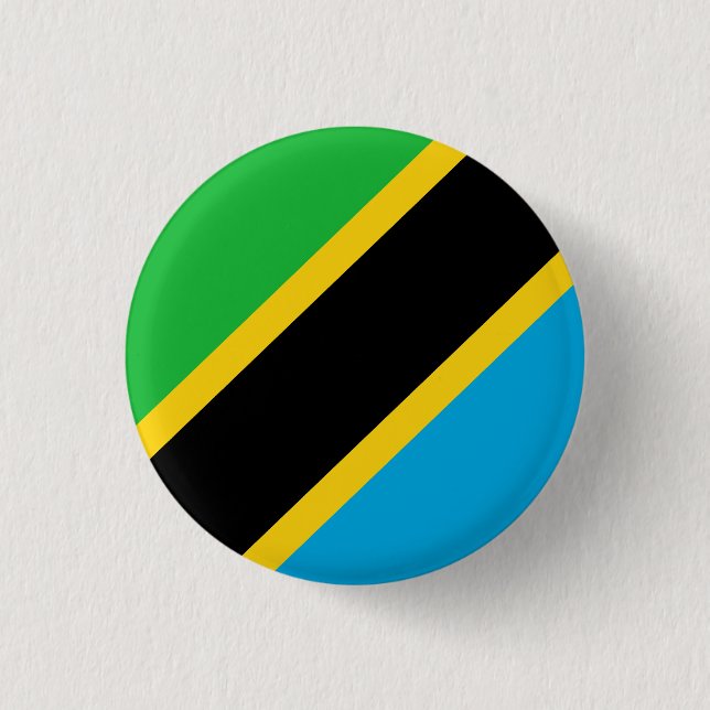 Flagge Tansanias Button (Vorderseite)