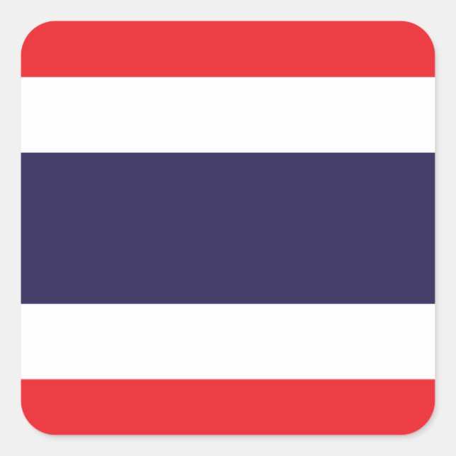 Flagge Thailands Quadratischer Aufkleber (Vorderseite)