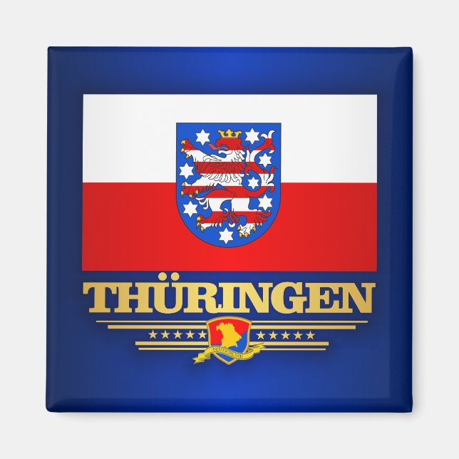 Flagge Thüringen (Thüringen) Magnet (Vorne)