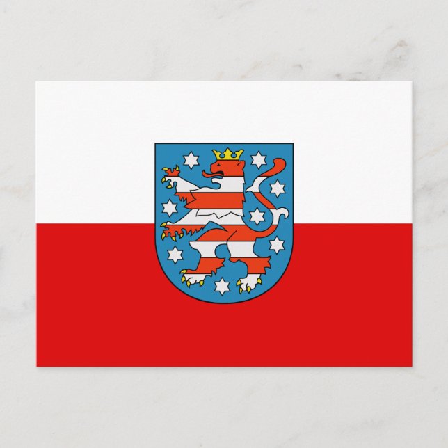 Flagge Thüringens Postkarte (Vorderseite)