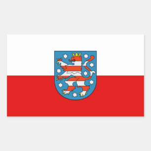 Flagge Thüringens Rechteckheber Rechteckiger Aufkleber