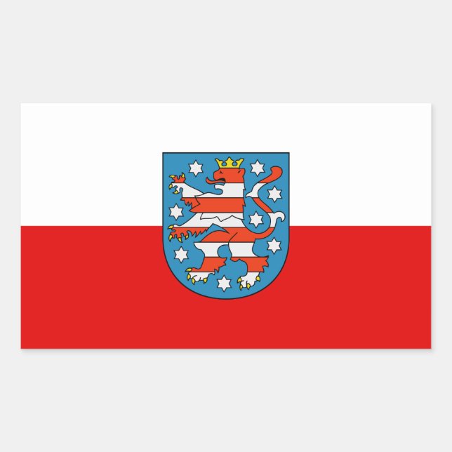 Flagge Thüringens Rechteckheber Rechteckiger Aufkleber (Vorderseite)