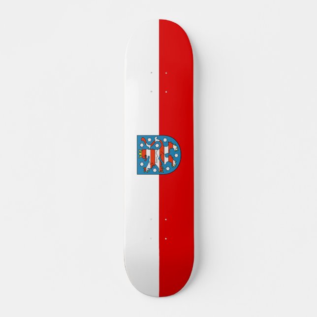 Flagge Thüringens Skateboard (Vorne)
