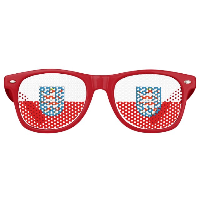 Flagge Thüringer Retro-Sonnenbrille Partybrille (Vorderseite)