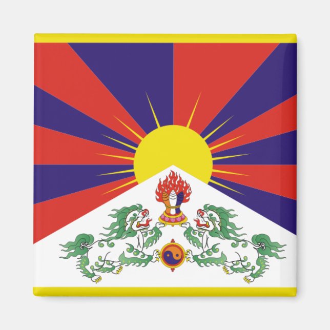 Flagge Tibets Magnet (Vorne)