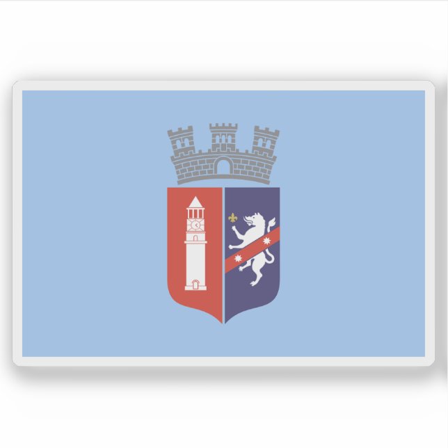 Flagge Tiranas, Albanien Aufkleber (Vorderseite)