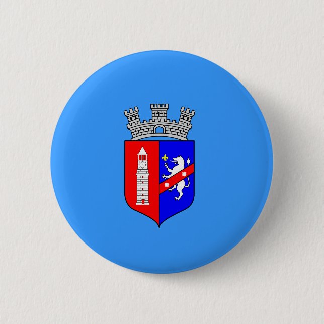 Flagge Tiranas, Albanien Button (Vorderseite)