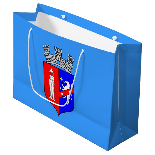 Flagge Tiranas, Albanien Große Geschenktasche Große Geschenktüte (Vorderseite Schrägansicht)