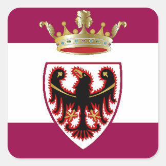 Flagge Trentino (Italien) Quadratischer Aufkleber
