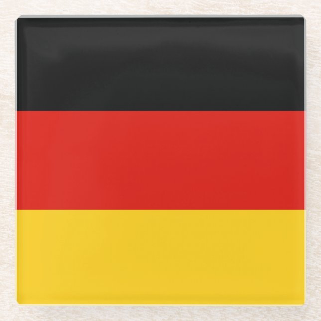 Flagge Trikolorisches Deutschland Glasuntersetzer (Vorderseite)