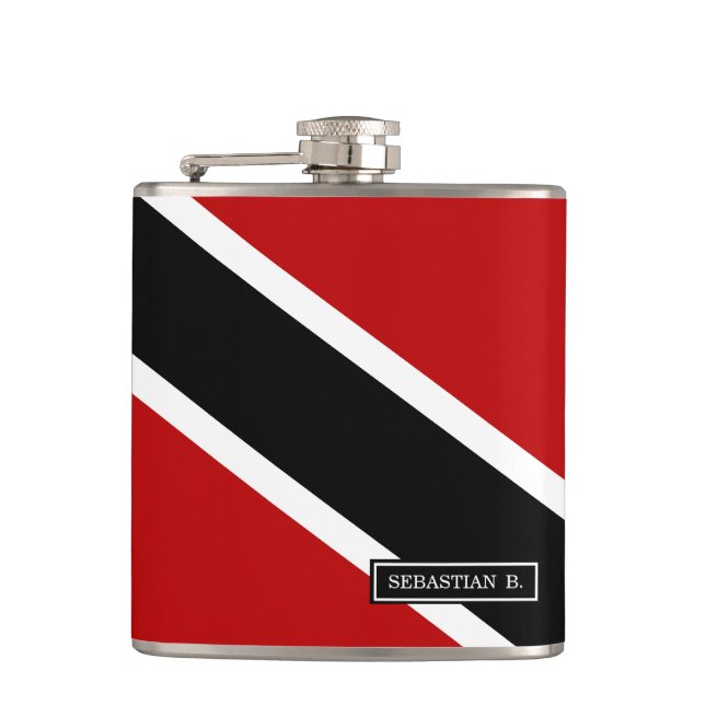 Flagge Trinidad und Tobago Flachmann (Vorderseite)