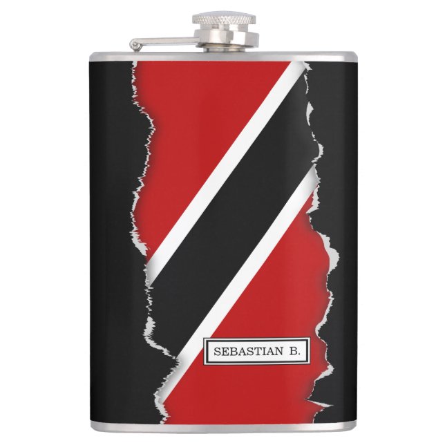 Flagge Trinidad und Tobago Flachmann (Vorderseite)