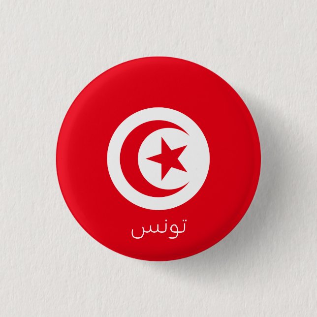 Flagge Tunesiens Button (Vorderseite)