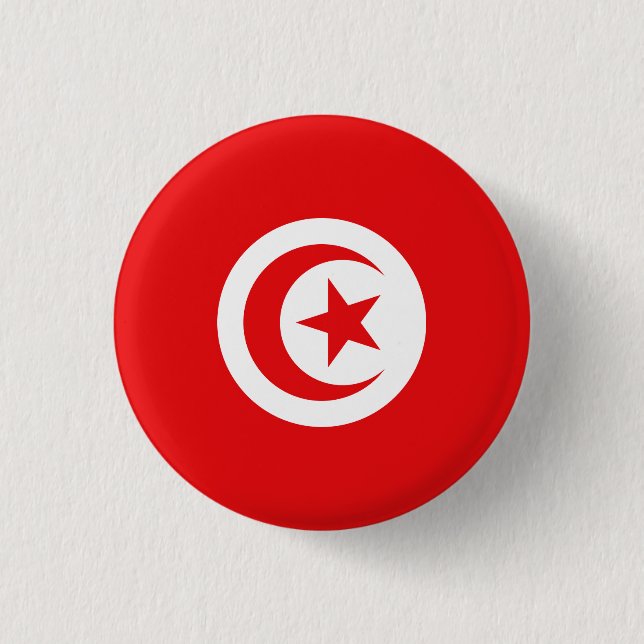 Flagge Tunesiens Button (Vorderseite)