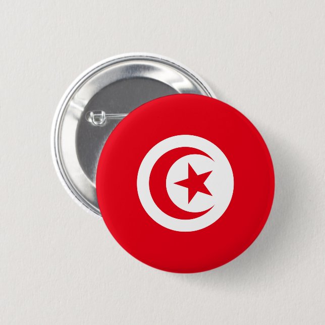 Flagge Tunesiens Button (Vorne & Hinten)