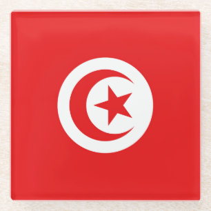 Flagge Tunesiens Glasuntersetzer
