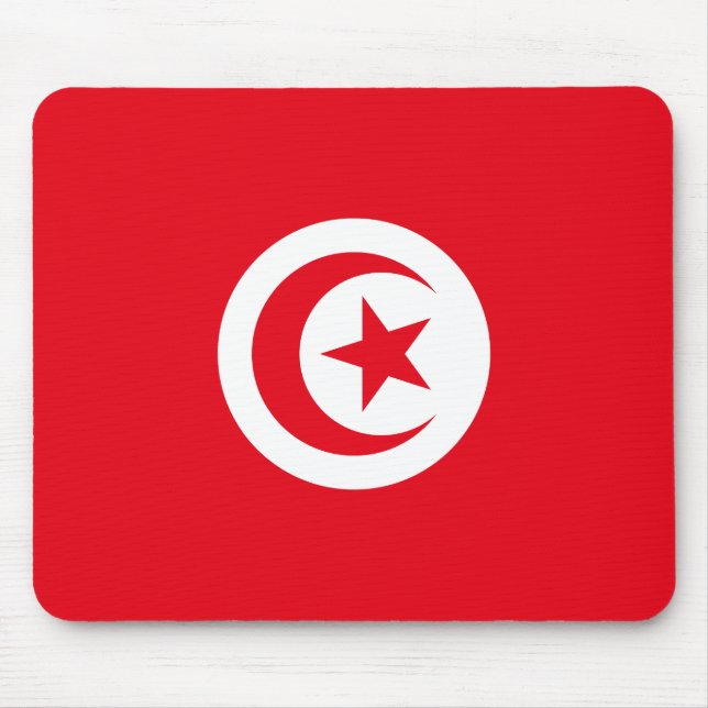 Flagge Tunesiens Mousepad (Vorne)