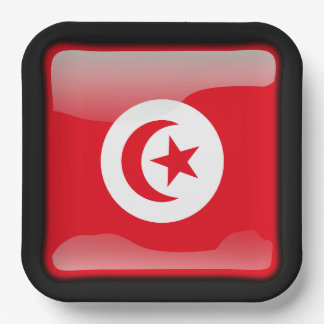 Flagge Tunesiens Pappteller