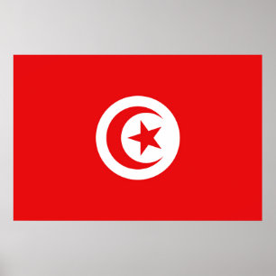 Flagge Tunesiens Poster
