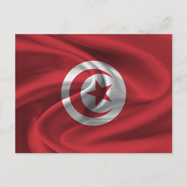 Flagge Tunesiens Postkarte (Vorderseite)