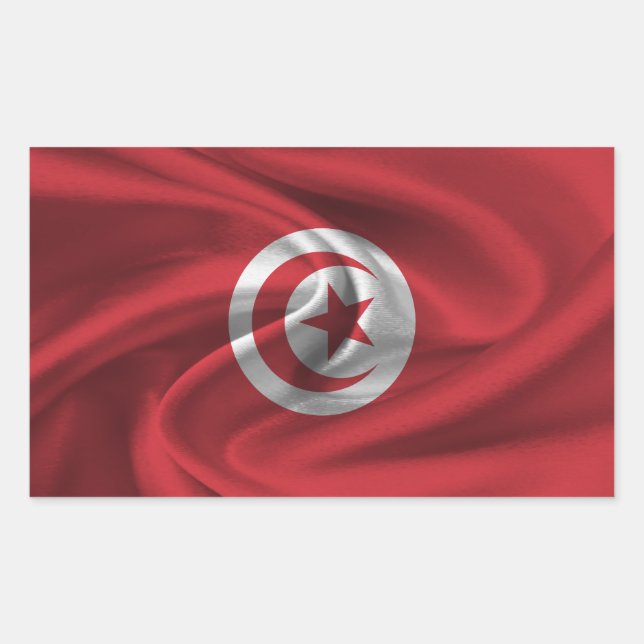 Flagge Tunesiens Rechteckiger Aufkleber (Vorderseite)