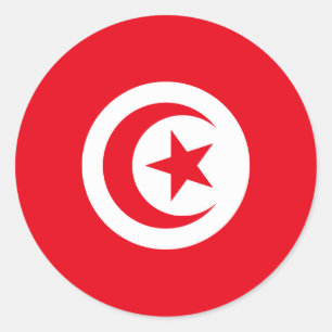 Flagge Tunesiens Runder Aufkleber