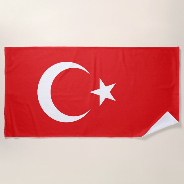 Flagge Türkei Strandtuch (Vorderseite)
