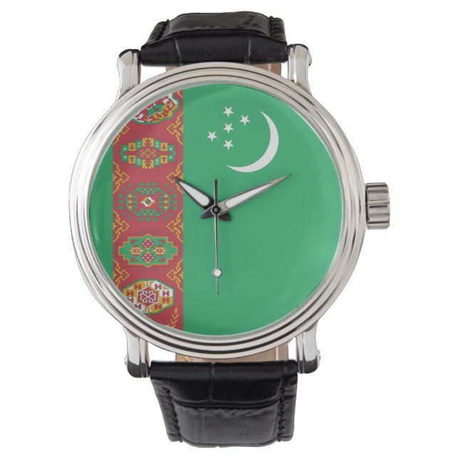 Flagge Turkmenistans Armbanduhr (Vorderseite)