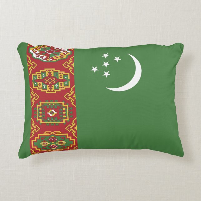 Flagge Turkmenistans Dekokissen (Vorderseite)