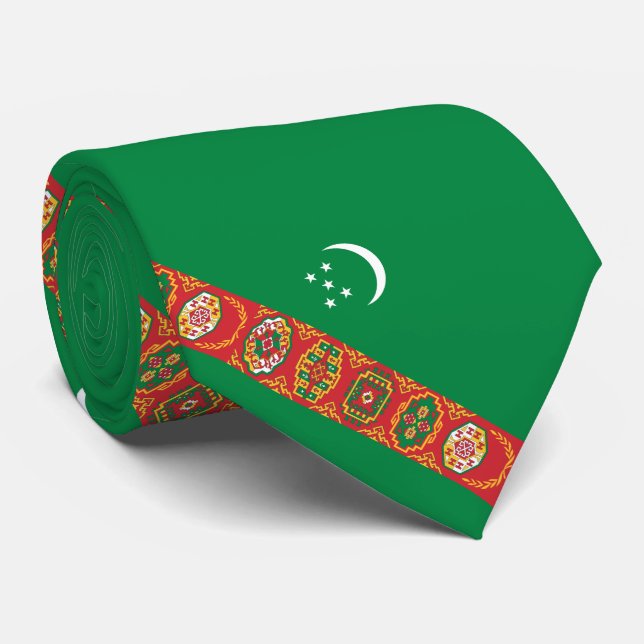 Flagge Turkmenistans Krawatte (Gerollt)