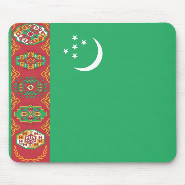 Flagge Turkmenistans Mousepad (Vorne)