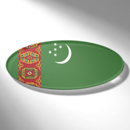 Flagge Turkmenistans Namenschild