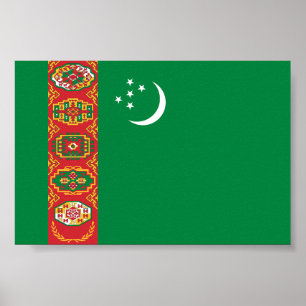 Flagge Turkmenistans Poster