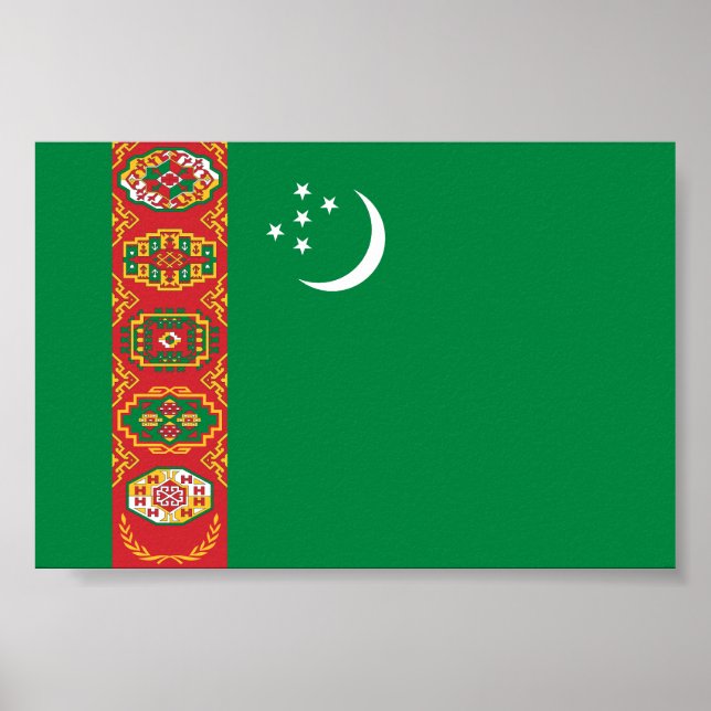 Flagge Turkmenistans Poster (Vorne)