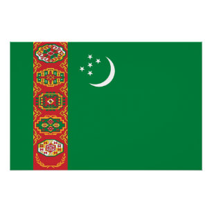 Flagge Turkmenistans Poster