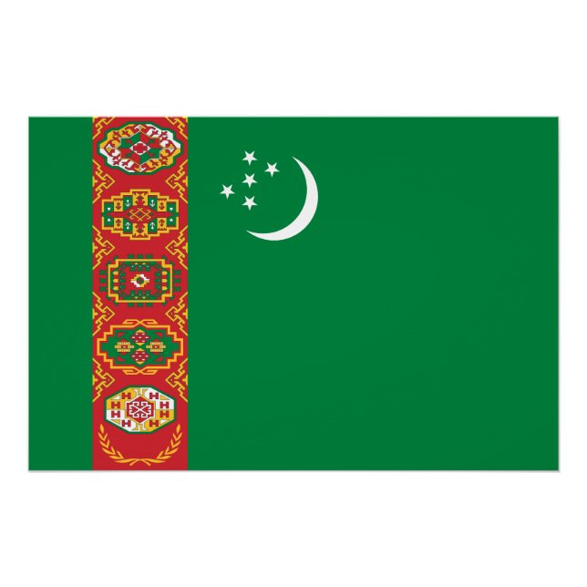 Flagge Turkmenistans Poster (Vorderseite)