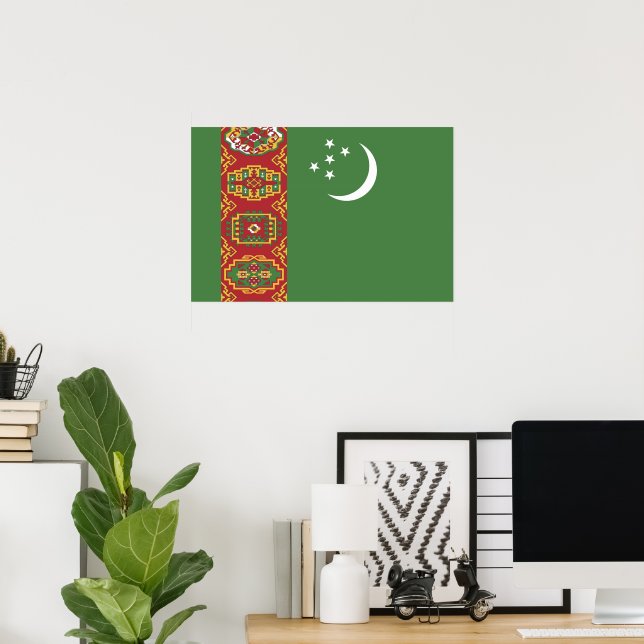 Flagge Turkmenistans Poster (Heimbüro)