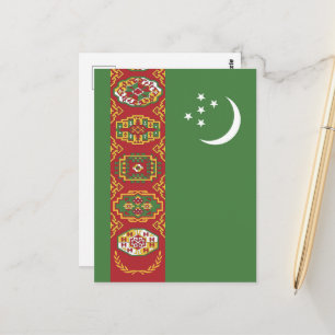 Flagge Turkmenistans Postkarte