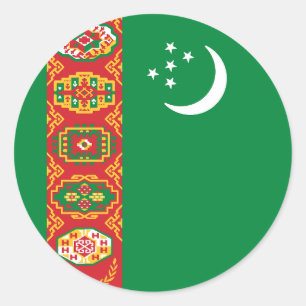 Flagge Turkmenistans Runder Aufkleber