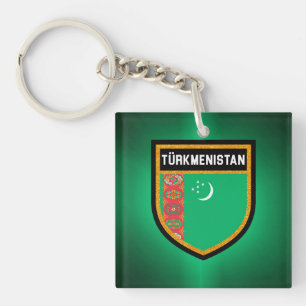 Flagge Turkmenistans Schlüsselanhänger