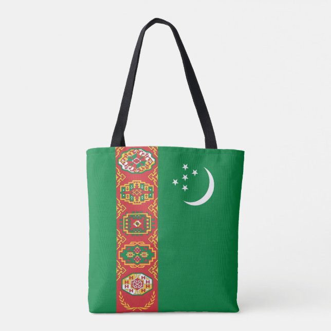 Flagge Turkmenistans Tasche (Rückseite)