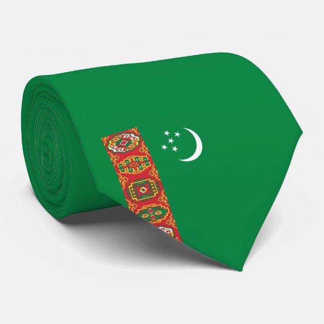 Flagge Turkmenistans (Turkmenien) Krawatte (Gerollt)