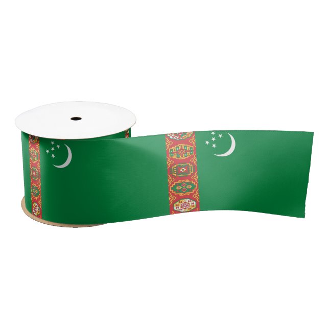 Flagge Turkmenistans (Turkmenien) Satinband (Spule)