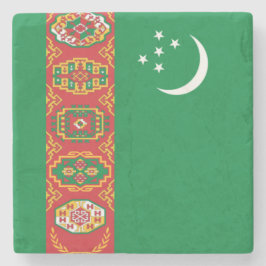 Flagge Turkmenistans (Turkmenien) Steinuntersetzer