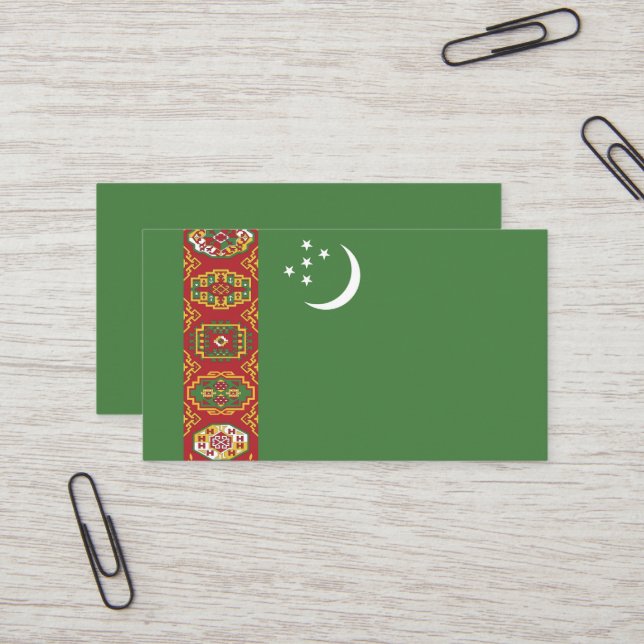 Flagge Turkmenistans Visitenkarte (Vorderseite/Rückseite Beispiel)