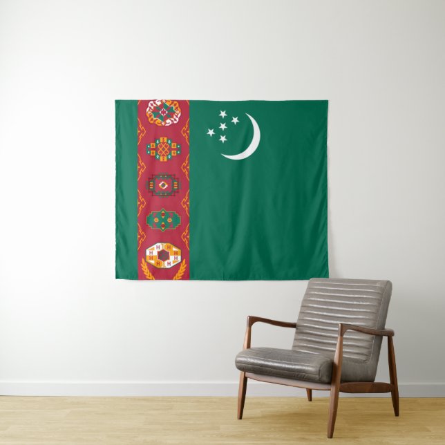Flagge Turkmenistans Wandteppich (Beispiel (Horizontal))