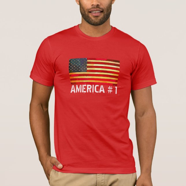 Flagge u. rotes Kleid T-Shirt (Vorderseite)