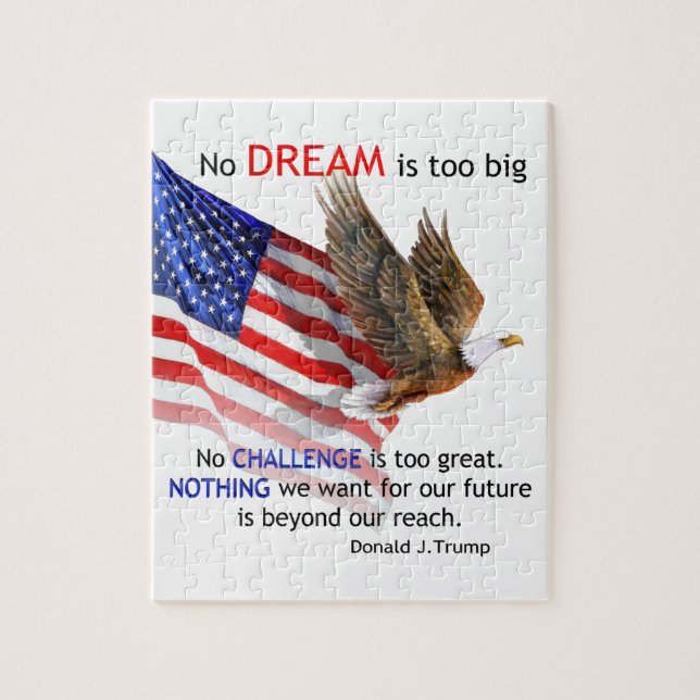 Flagge u. Trumpf-Zitat Eagles Donald J (Vertikal)